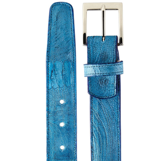 Belvedere Ocean Blue Ostrich Leg Belt 2000 Luxury Shoe