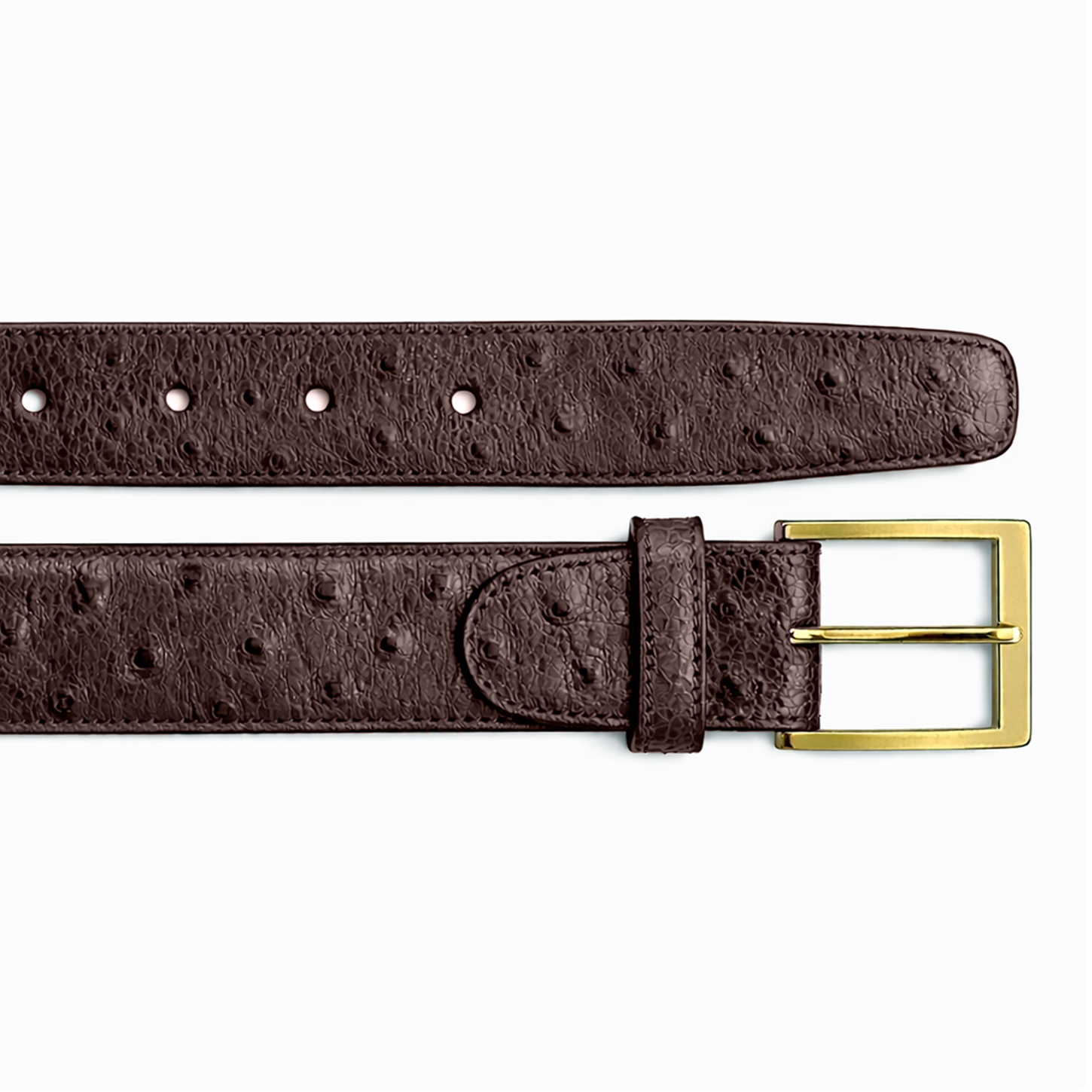 Belvedere Ostrich Quill Belt - Brown - 44