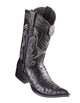 1.5" Walking Heel Los Altos Boots Ostrich Black Pointed Toe Cowboy Boots - Botas De Avestruz