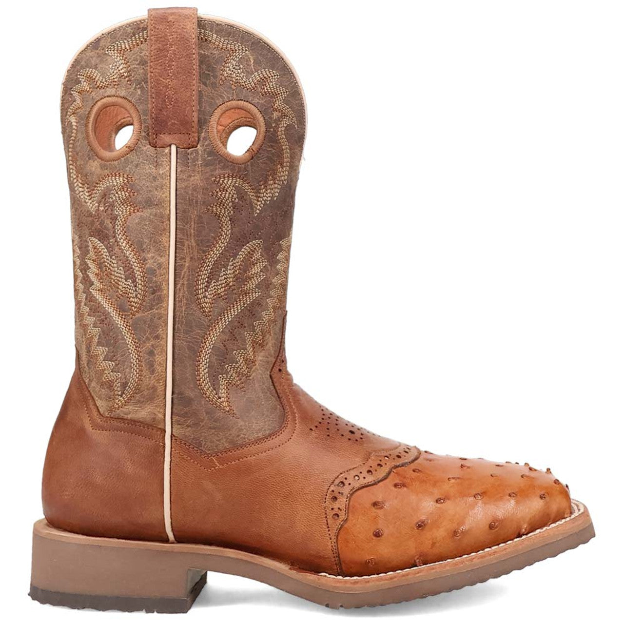 Dan Post Martel Tan/Brown Ostrich Leather Western Boots - 13D