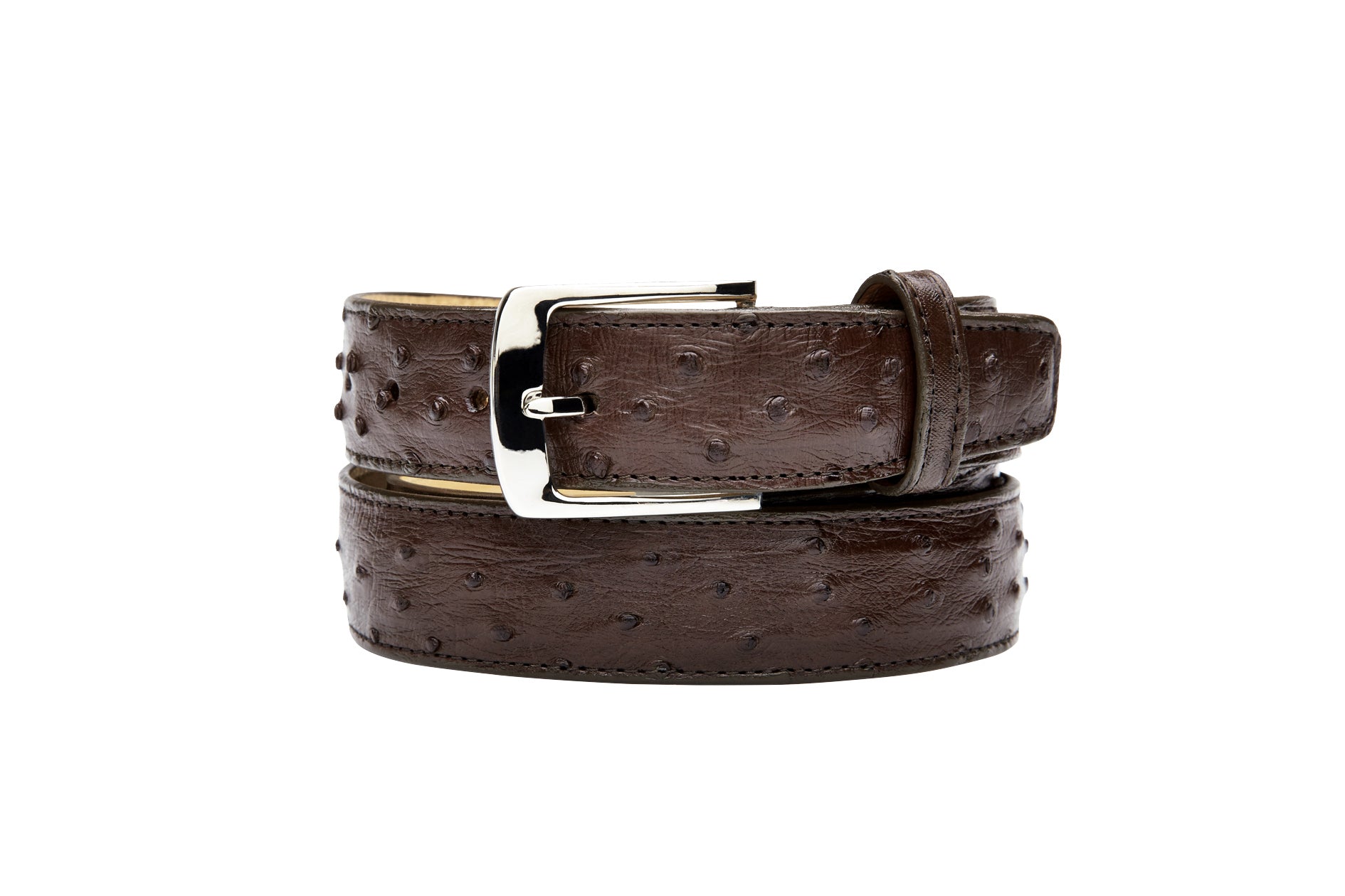Belvedere Ostrich Quill Belt - Brown - 44