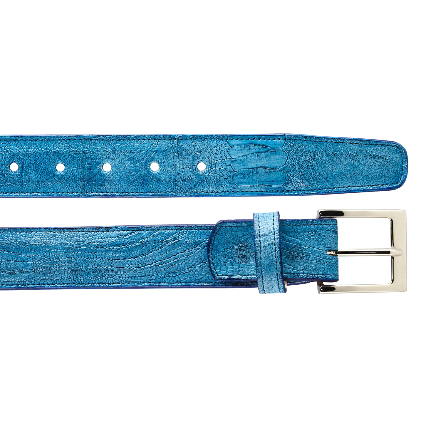 Belvedere Ostrich Leg Belt - Ocean Blue - Ocean Blue