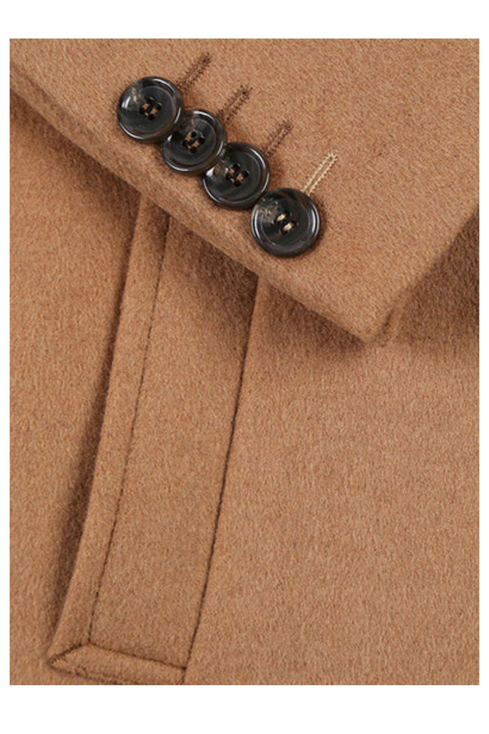 Camel Fall/Winter Essential Slim Fit Overcoat Wool Blend