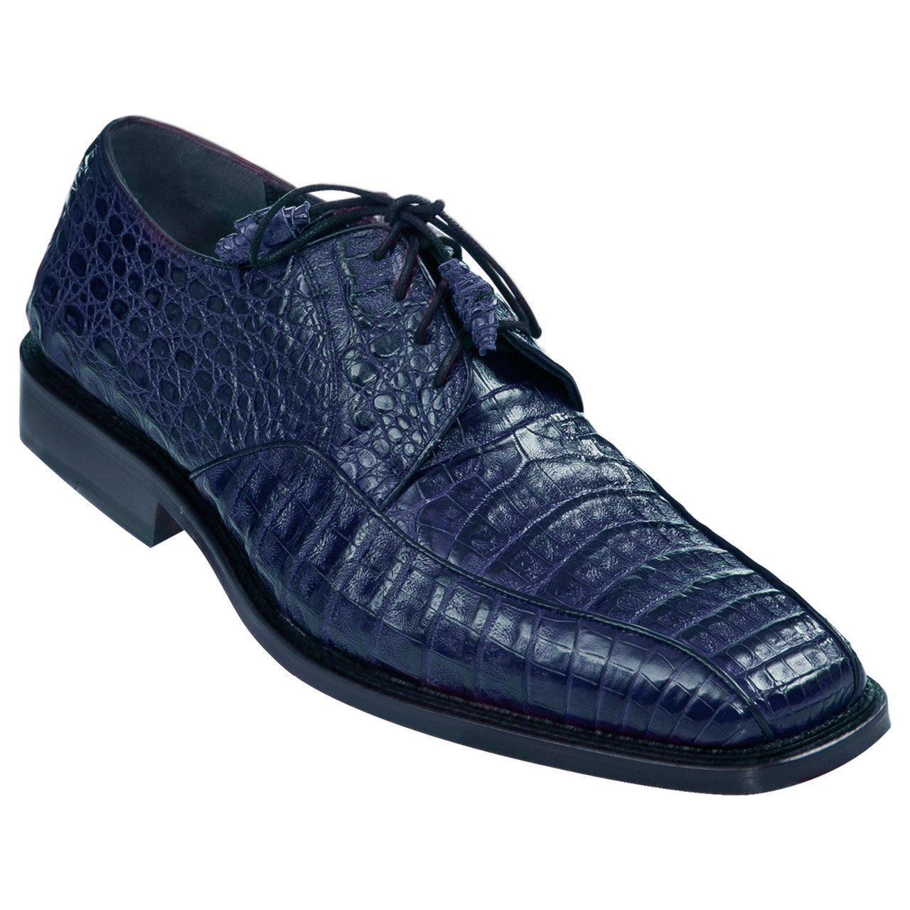 Los Altos Oxford Blue Caiman & Belly Crocodile Shoes - 8