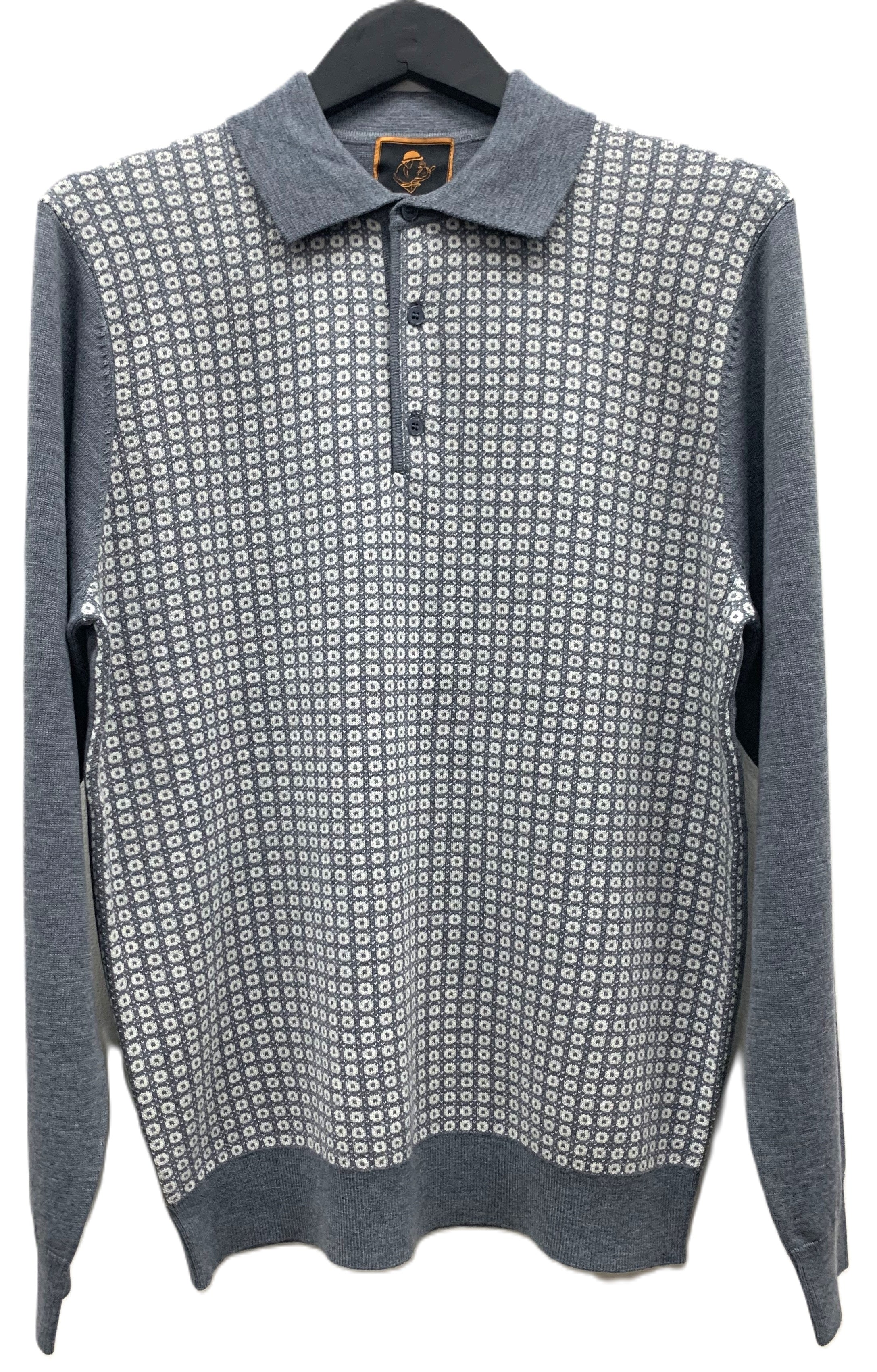 Cigar Couture 3 Button Pullover Polo Sweater - Gray - M