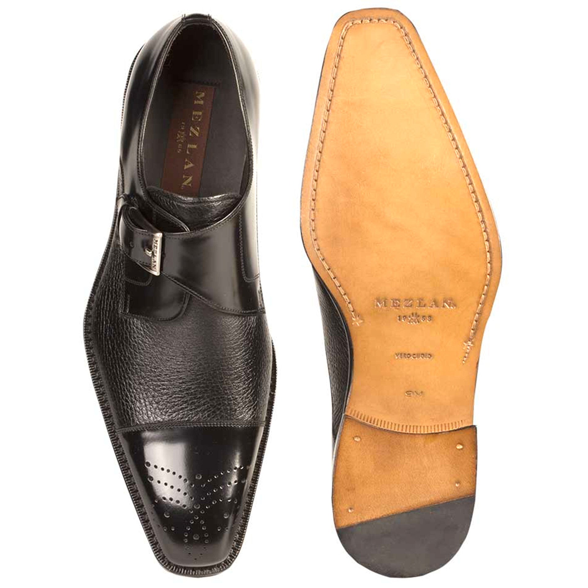 Phoenix Black Genuine Deerskin Monkstraps by Mezlan - 8 M