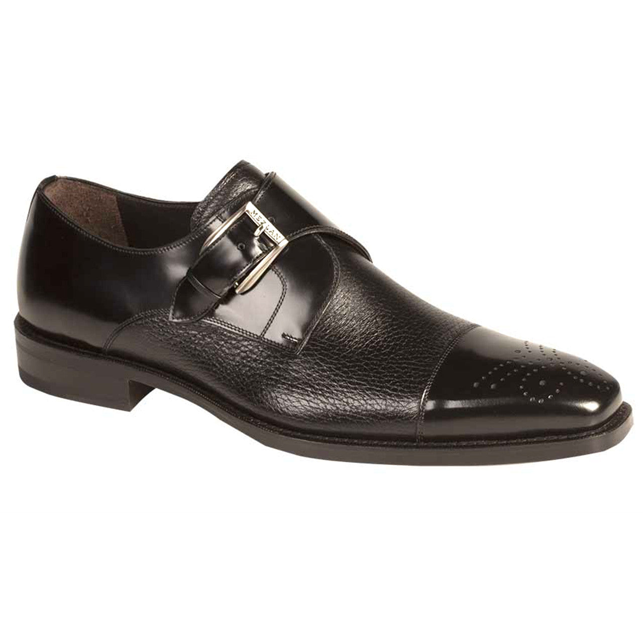 Phoenix Black Genuine Deerskin Monkstraps by Mezlan - 8 M