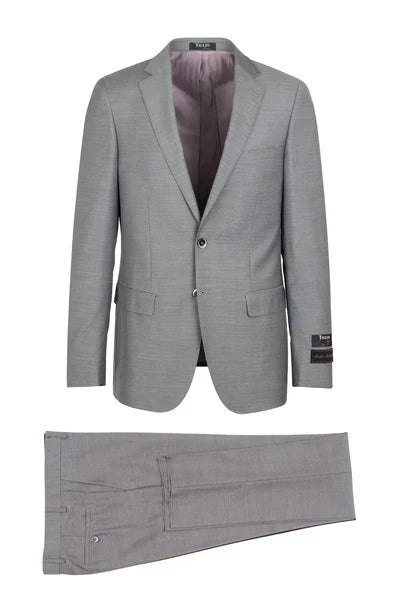 Porto Heather gray, Slim Fit, Pure Wool Suit by Tiglio Luxe - E09063/26 - 36R