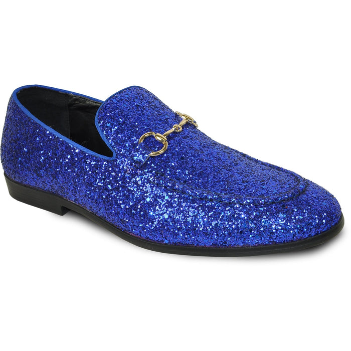 "Royal Blue Glitter Sequin Men's Prom 2026 Tuxedo Loafer - Modern Style"