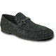 "Black Sequin Prom 2025 Tuxedo Loafers - Modern Men's Glitter Buckle Shoes"