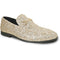 "Gold Sequin Prom 2025 Tuxedo Loafers - Modern Men's Glitter Buckle Shoes"