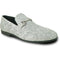 "Silver Sequin Prom 2025 Tuxedo Loafers - Modern Men's Glitter Buckle"