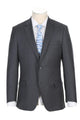 "Modern Fit Wool Suit for Men - Designer Two Button Half Canvas in Steel Grey"