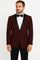 Paisley-300 Burgundy and Black Tuxedo Blazer with Bow Tie