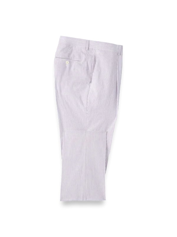 Mens Lavender Seersucker Suit Blazer + Pants Cotton Fabric - Summer Fabric in Purple color