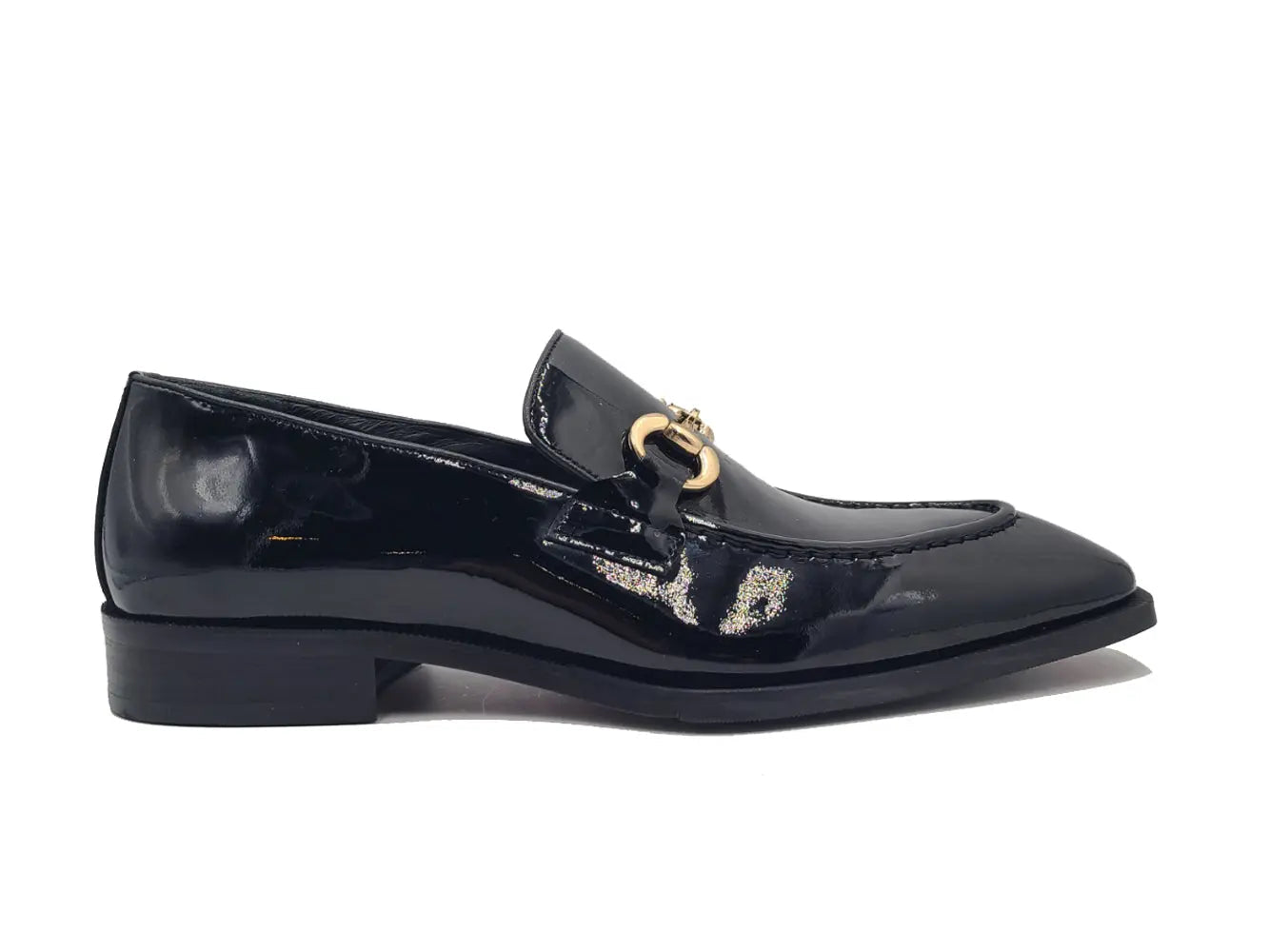 Patent Leather Buckle Loafer - 7.5