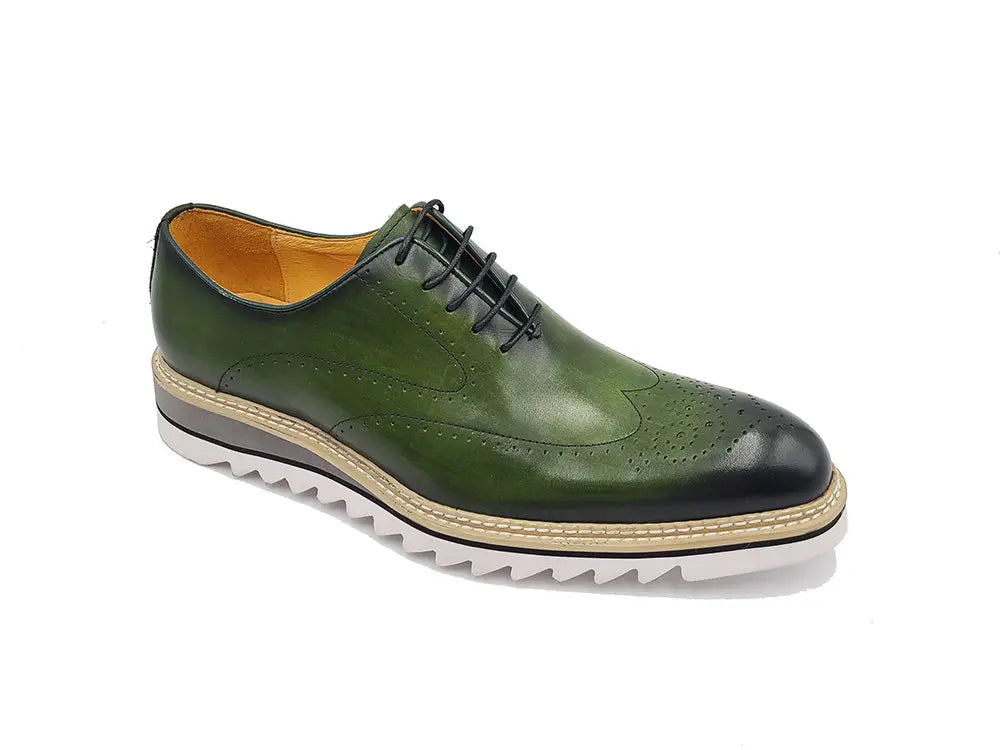 Patina Wing-tip Oxford with Medallion on Toe - 7.5