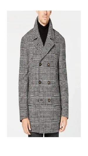 Mens grey Peacoat - Grey Wool Overcoat