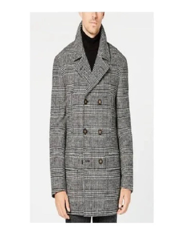 Mens grey Peacoat - Grey Wool Overcoat