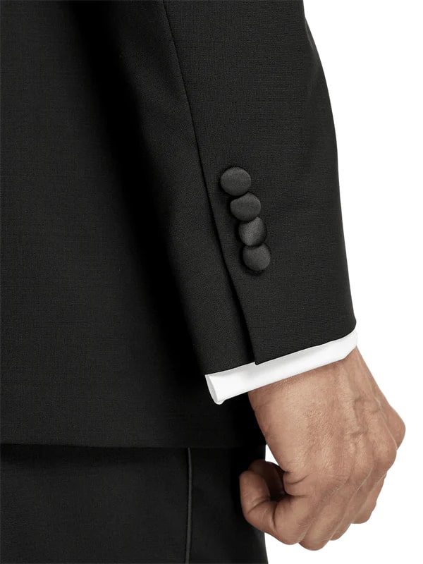 Mens Single Breasted Peak Lapel Tuxedo Jacket Black - 34 Short or Extra Small