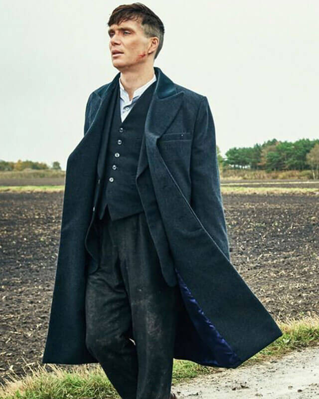 Tommy Shelby Inspired Blue Coat – Peaky Blinders Classic Mens Overcoat - Overcoat $159