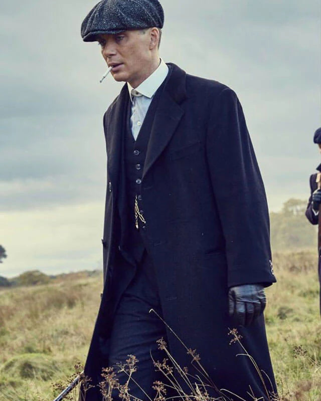 Tommy Shelby Inspired Blue Coat – Peaky Blinders Classic Mens Overcoat - Overcoat $159
