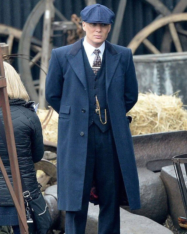 Tommy Shelby Inspired Blue Coat – Peaky Blinders Classic Mens Overcoat - Overcoat $159