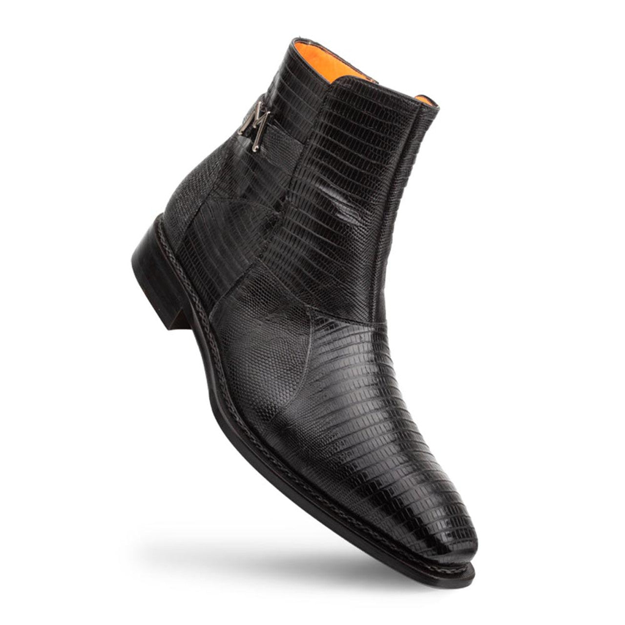 Peninsula Emblem Black Lizard Boots By Mezlan Made In Spain Brand - 8