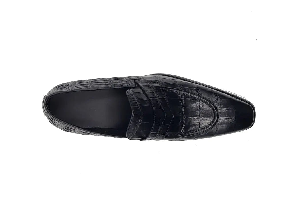 Carrucci Penny Loafer Features Alligator Embossed Calfskin - 13