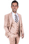 Cheap priced Suit  - Men's Vested One Button Peak Lapel Stacy Adams Pink Suit