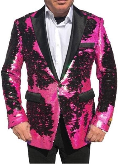 Glitter Tuxedo Dinner Jacket - Holiday Blazer With Matching Bowtie Rose Gold Shiny Sport Coat - Coat Size 38