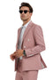 Cheap priced Suit- Men's Slim Fit Double Breasted Bold Gangster Pinstripe Pink Suit