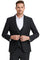 Cheap Priced Suit - Men's One Button Peak Lapel Vested Bold Chalk Windowpane Plaid Black Suit