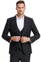 Cheap Priced Suit - Men's One Button Peak Lapel Vested Bold Chalk Windowpane Plaid Black Suit
