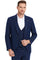 Cheap priced Suit - Men's One Button Peak Lapel Vested Bold Chalk Windowpane Plaid Blue Suit