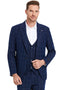 Cheap priced Suit - Men's One Button Peak Lapel Vested Bold Chalk Windowpane Plaid Blue Suit