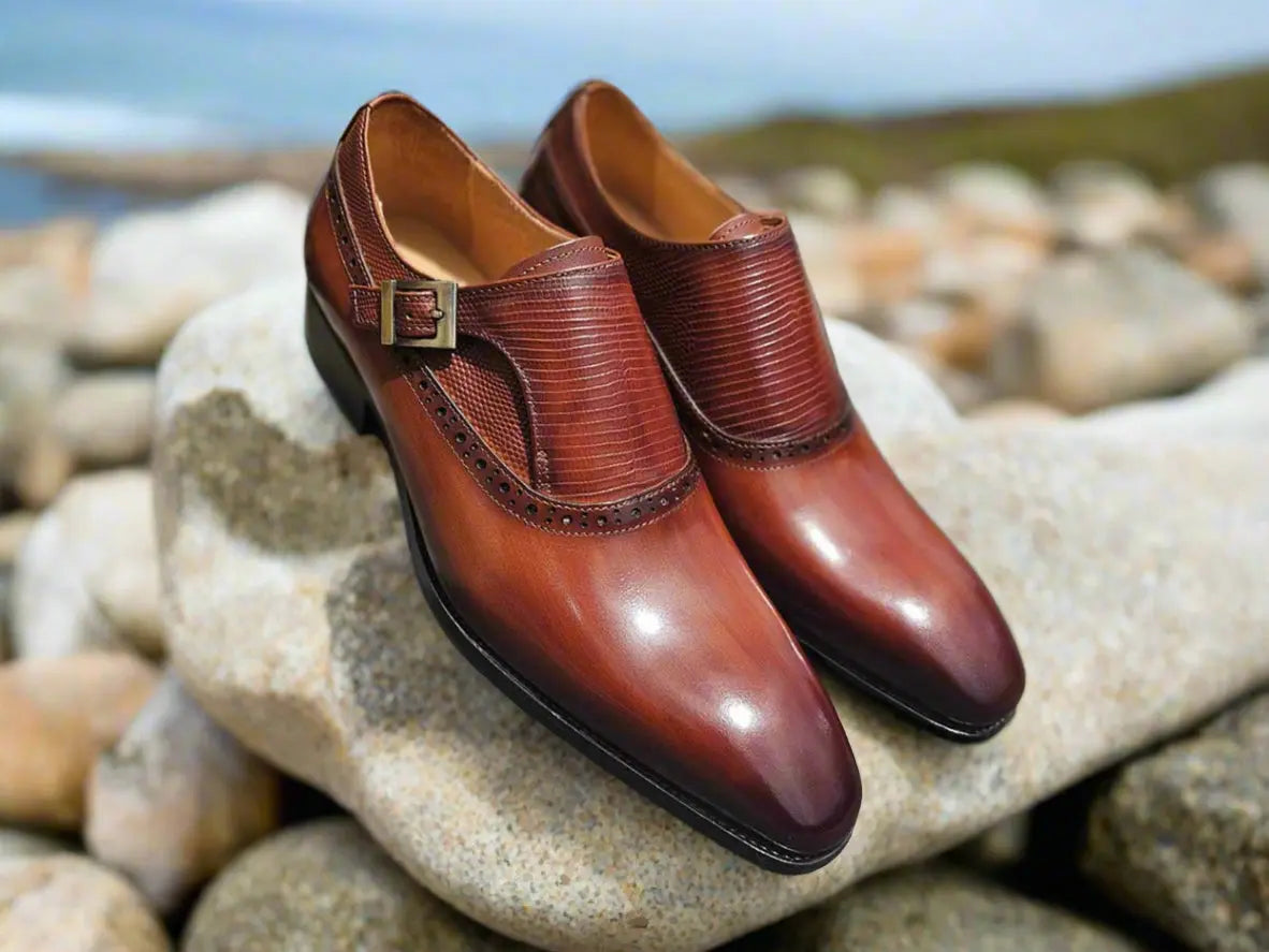 Plain Toe Single Monk Loafer - 8