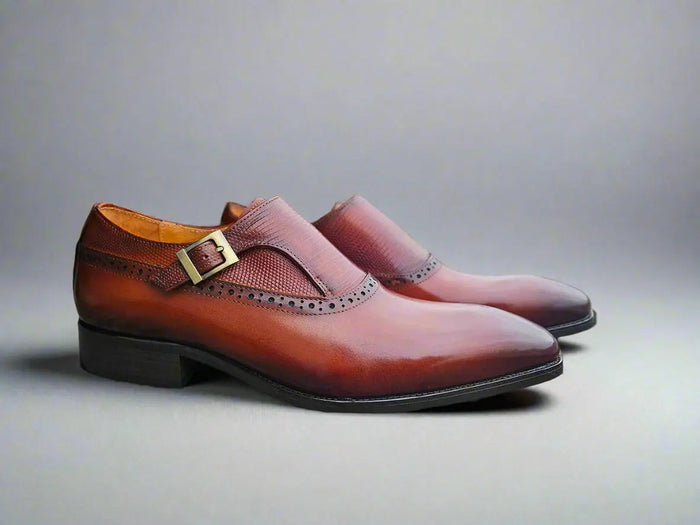 Carrucci Plain Toe Single Monk Loafer