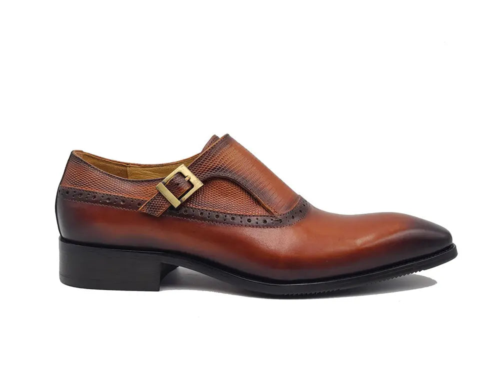 Plain Toe Single Monk Loafer - 8