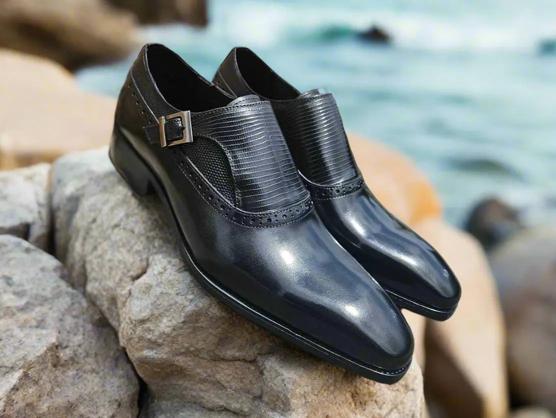 Plain Toe Single Monk Loafer - 8