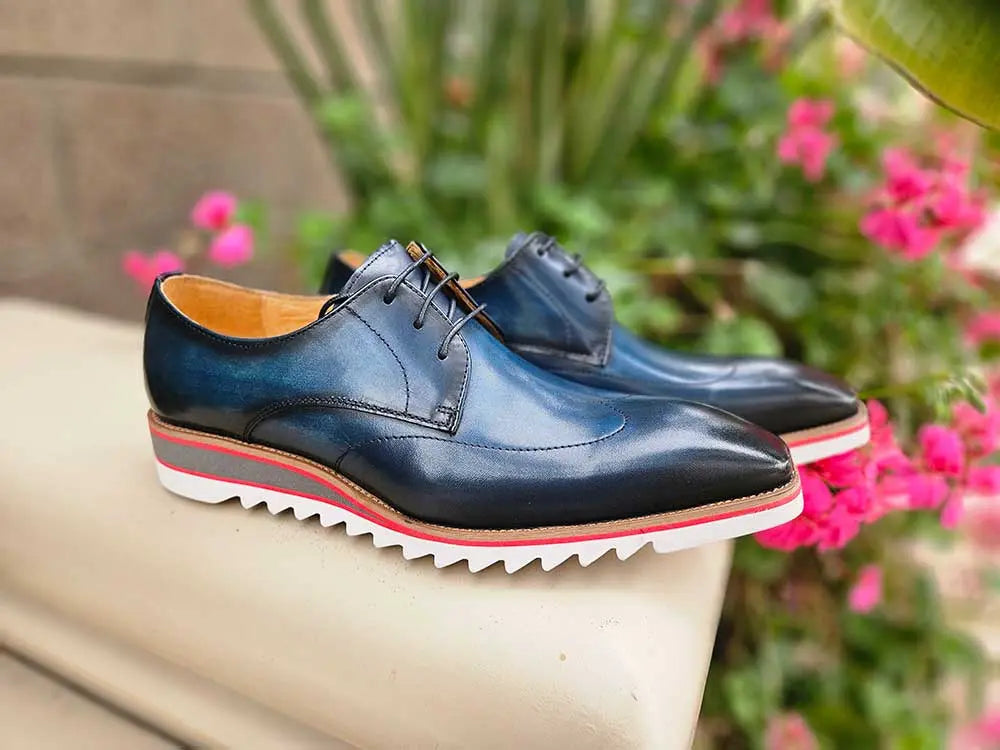 Plain Toe Wing-tip Stitching Blucher style Oxford - 8