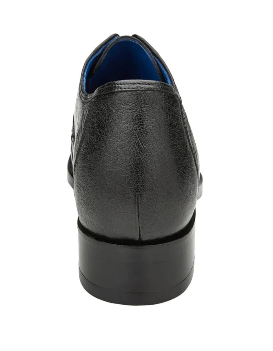 Men's Belvedere Orlando Ostrich Quill Plain Toe Black Dress Shoe - US 8.0 Standard/D/ Medium / Eu:41-42