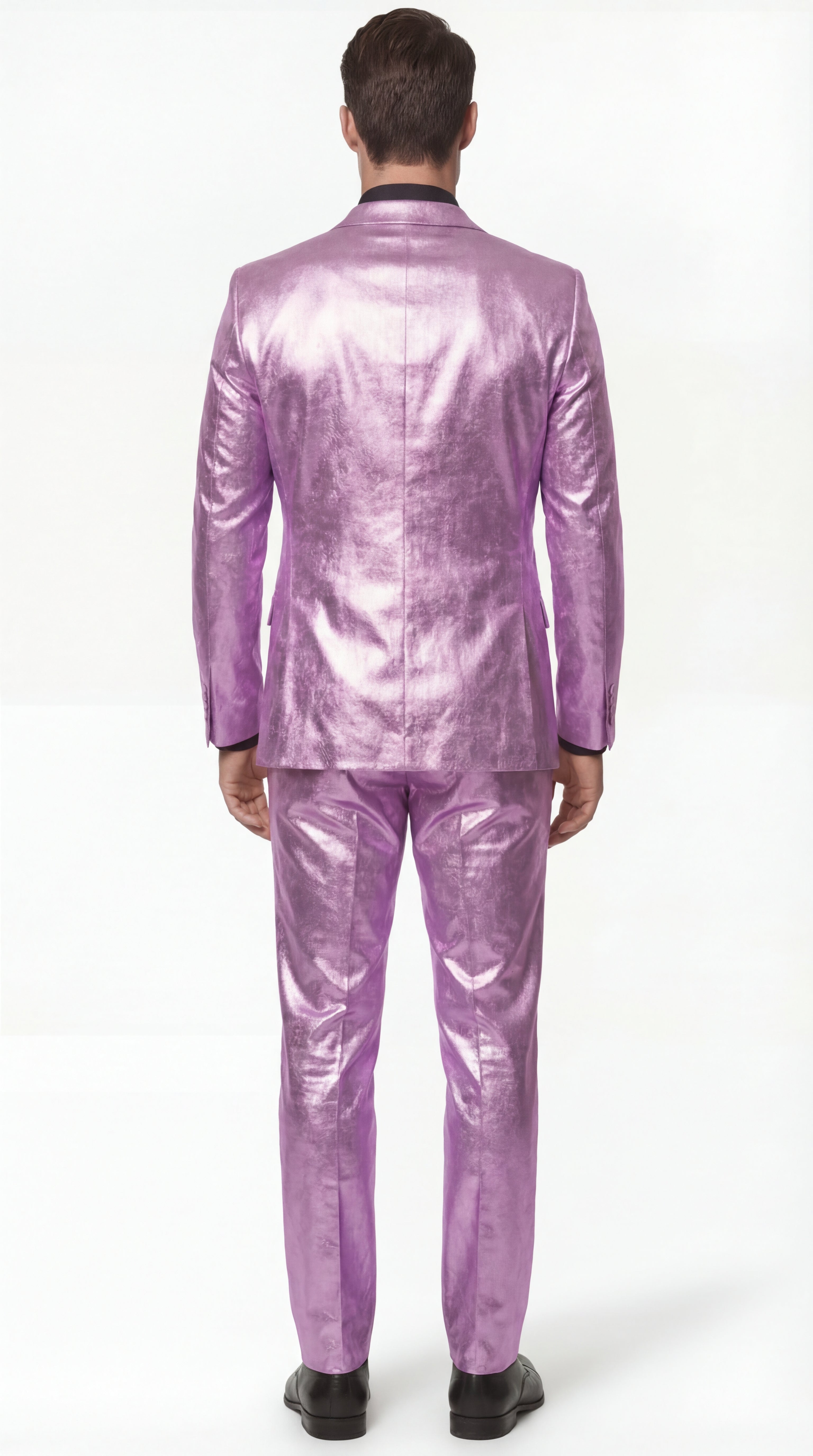 Shiny Metallic Party Lavender Suit - Coat Size 38