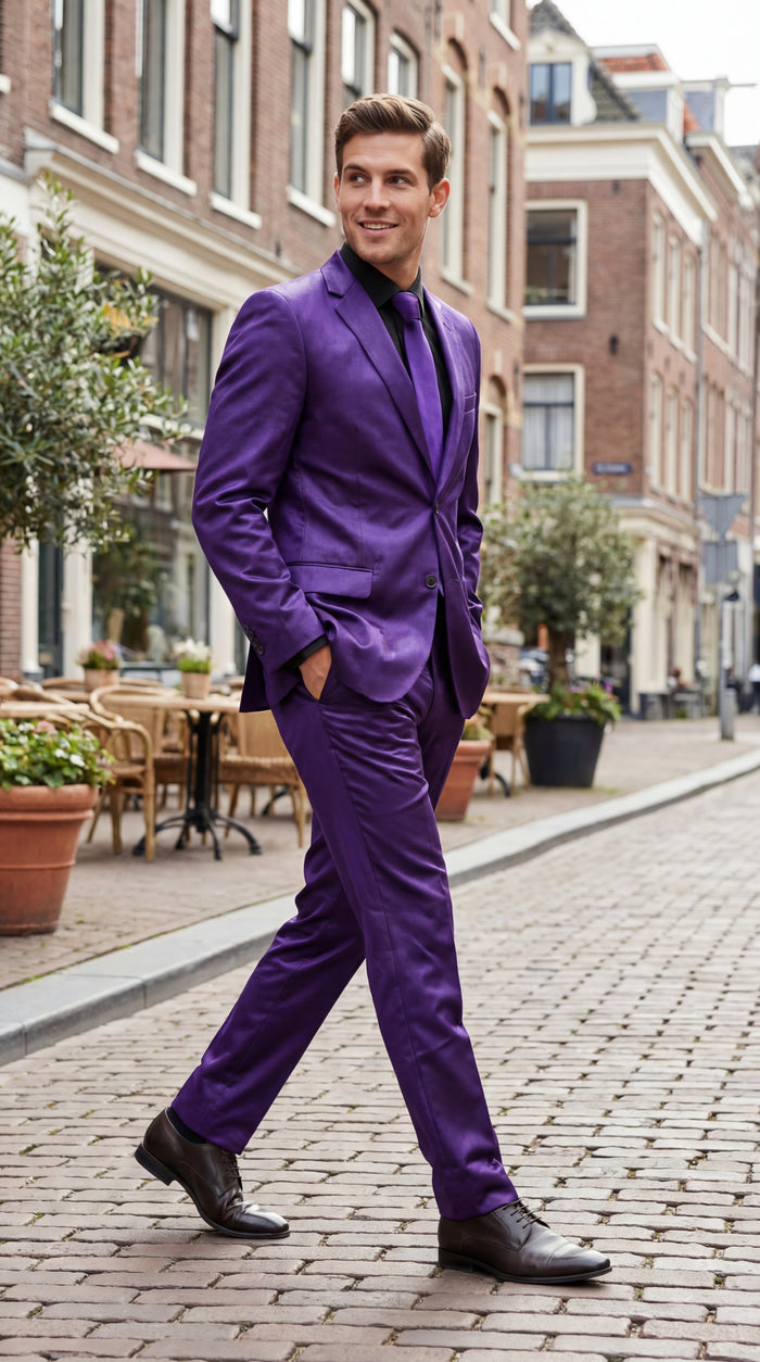 Shiny Metallic Party Blue Suit