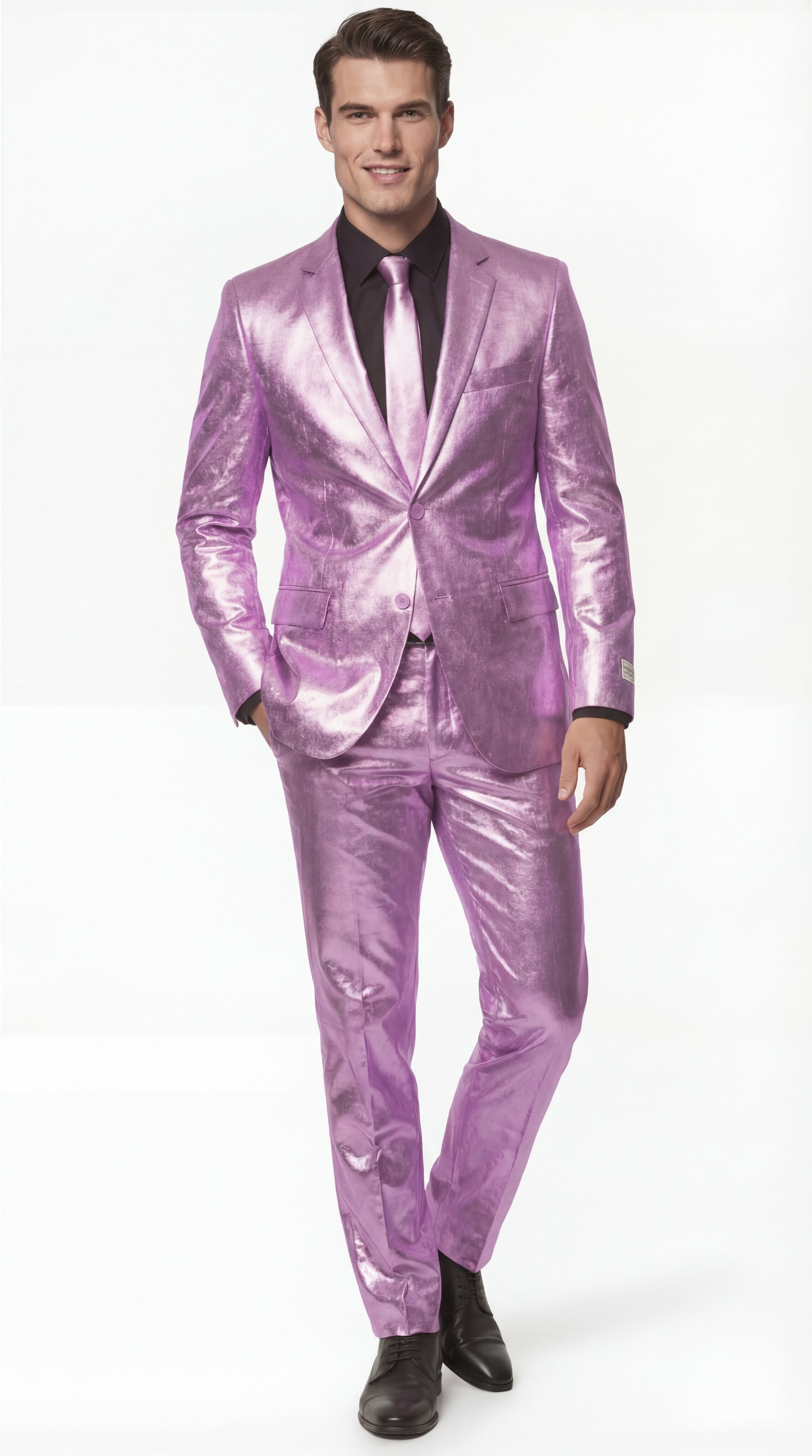 Shiny Metallic Party Lavender Suit