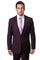 Cheap Priced Suit  - Men's Slim Fit One Button Peak Lapel Plum Suit
