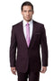 Cheap Priced Suit  - Men's Slim Fit One Button Peak Lapel Plum Suit