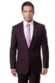 Cheap Priced Suit  - Men's Slim Fit One Button Peak Lapel Plum Suit