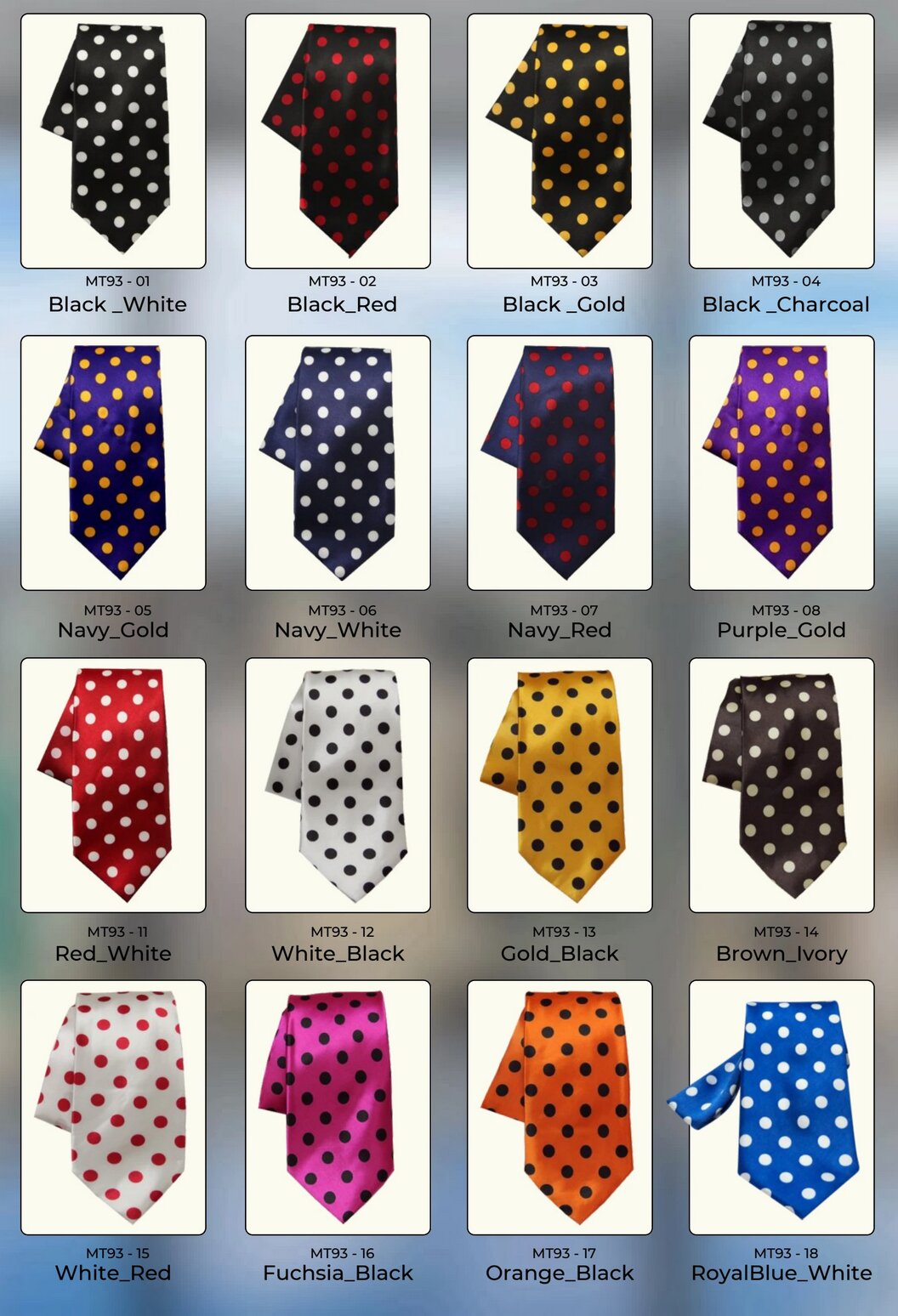 Polka Dot Tie in Many Colors - One Size