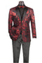 Posh Paisley Velvet Red Tuxedo Jacket